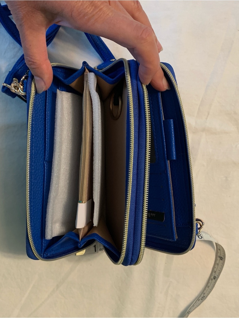 Women's RFID Shield Crossbody/Wristlet with Removable Strap Bright Lagoon Blue. - Picture 6 of 8